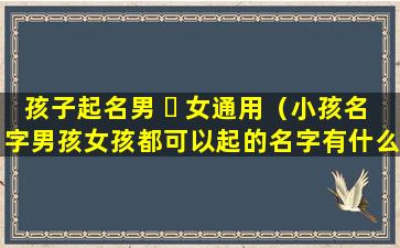 孩子起名男 ☘ 女通用（小孩名字男孩女孩都可以起的名字有什么）